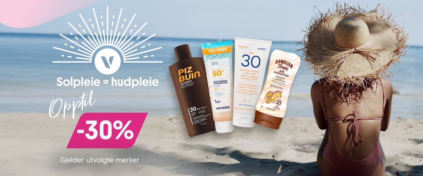 Opptil 30% rabatt på utvalgt solpleie