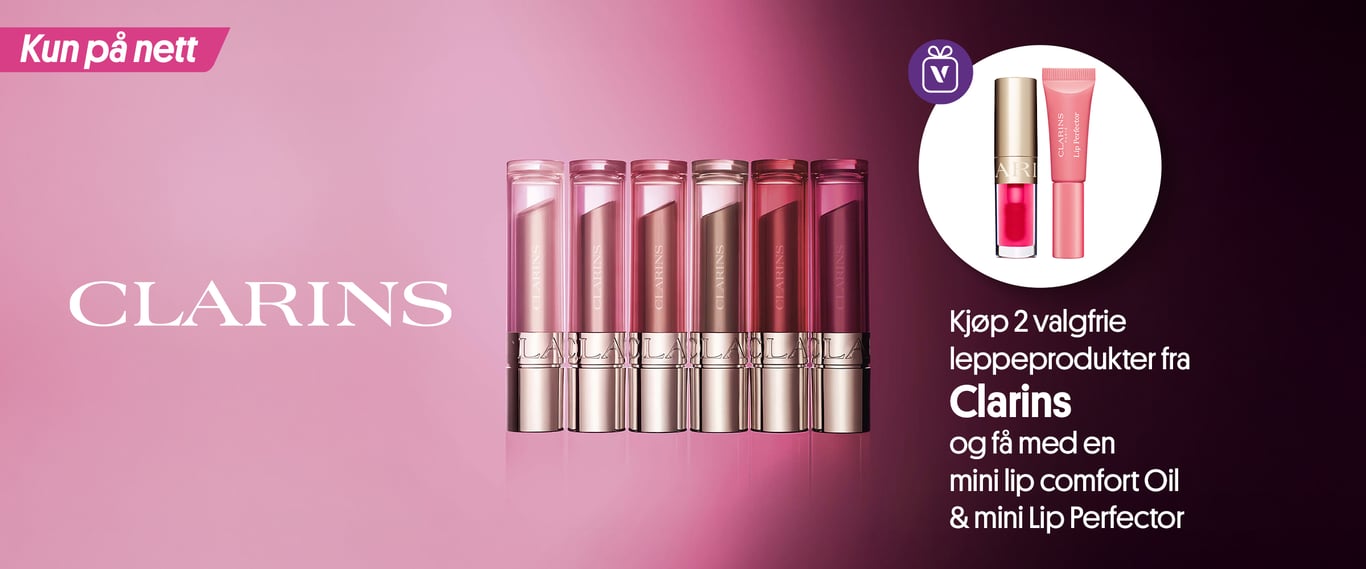 Kjøp 2 eller flere valgfri leppeprodukter fra Clarins og få med gave på kjøpet. 