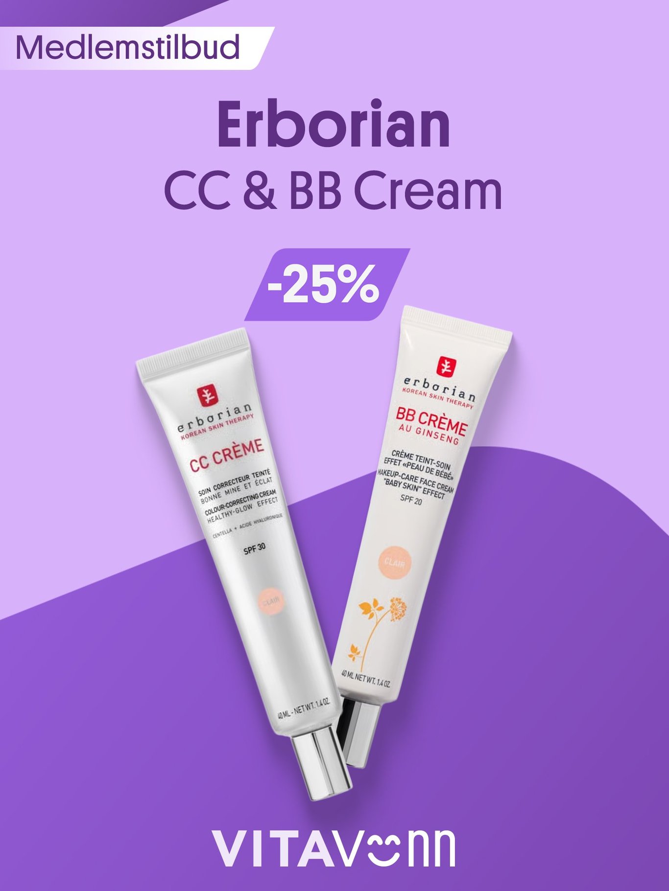 -25% på Erborian BB og CC cream