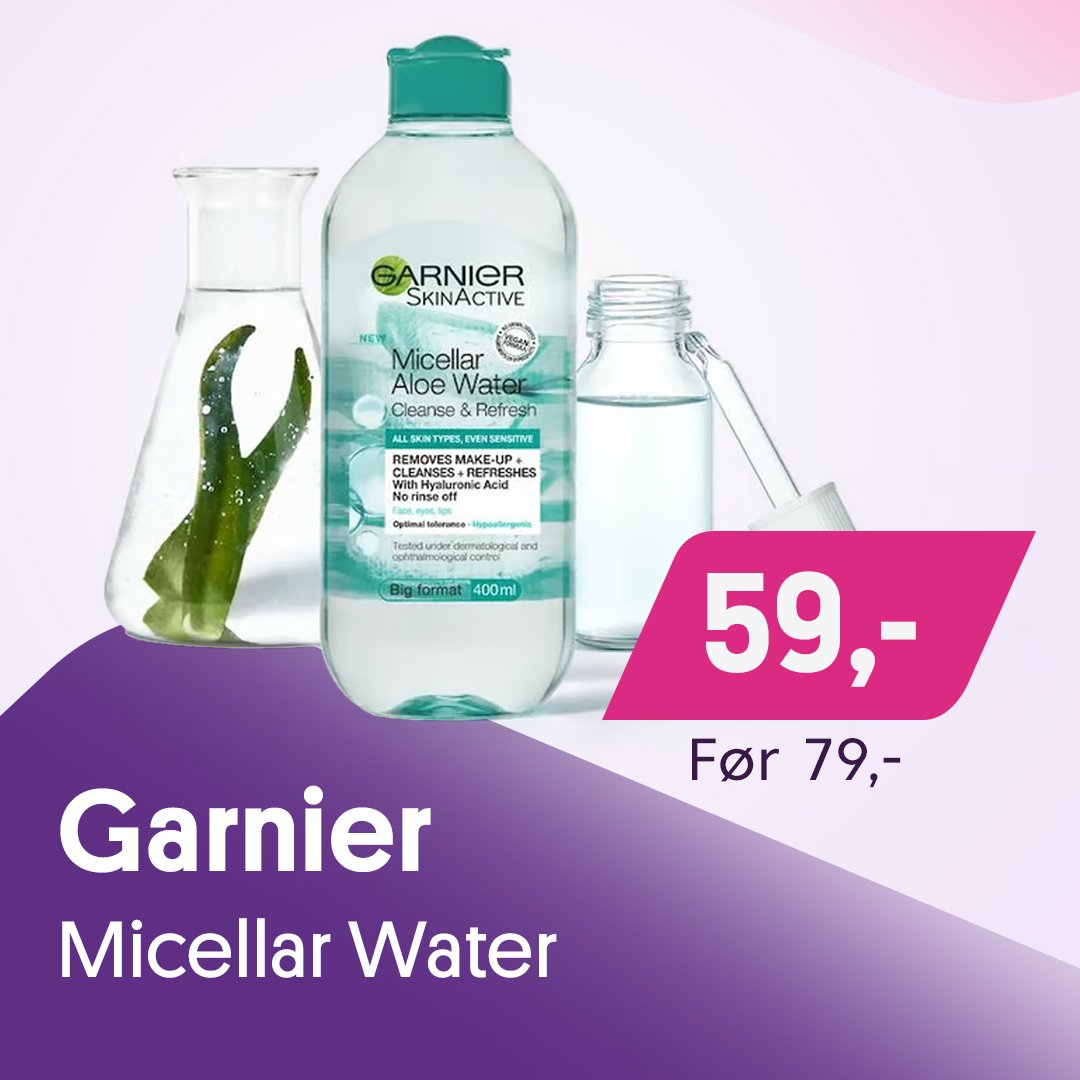 Garnier Micellar Water nå kun 59,-
