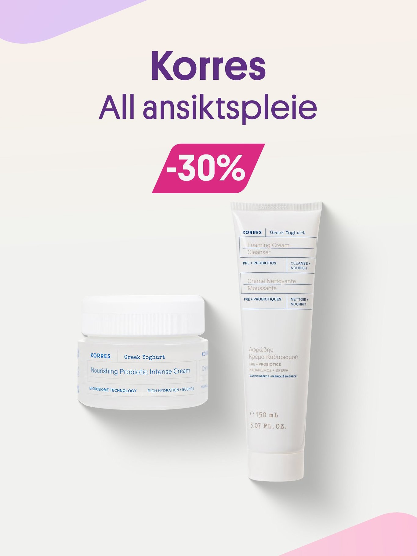 30% på all ansiktspleie fra Korres