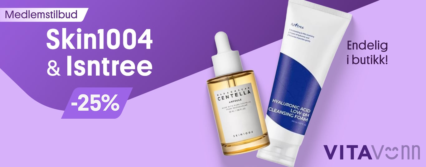 -25% på alt fra Skin1004 og Isntree