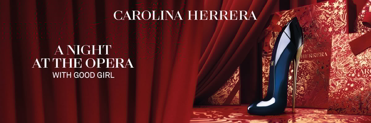 Carolina Herrara New York (Bilde av parfyme-flakonger som er formet som en blå og en rosa sko)