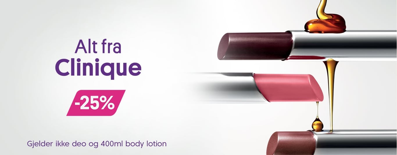 Alt fra Clinique -25% - gjelder ikke deo og 400 ml body lotion 