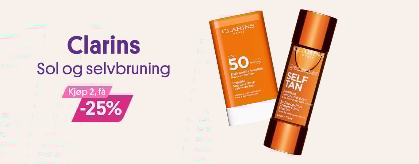 Clarins sol & selvbruning - kjøp 2, få -25%