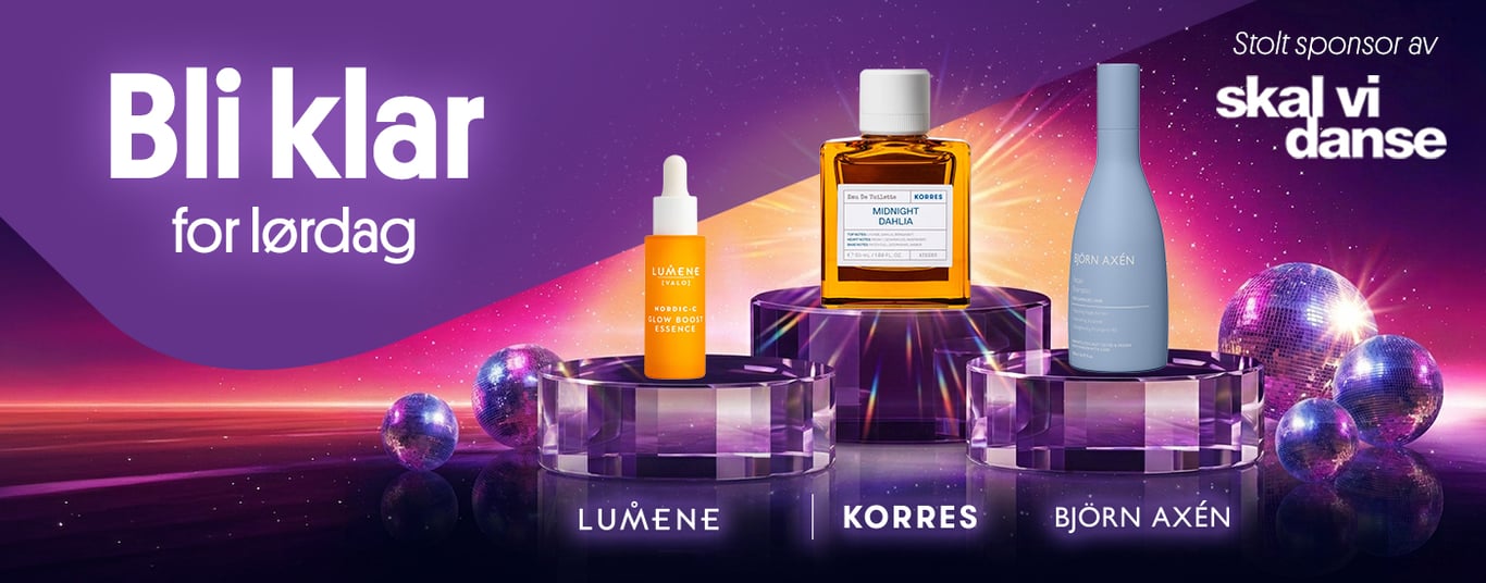 Bli klar for lørdag - stolt sponsor av Skal vi danse. Lumene, Korres & Björn Axén