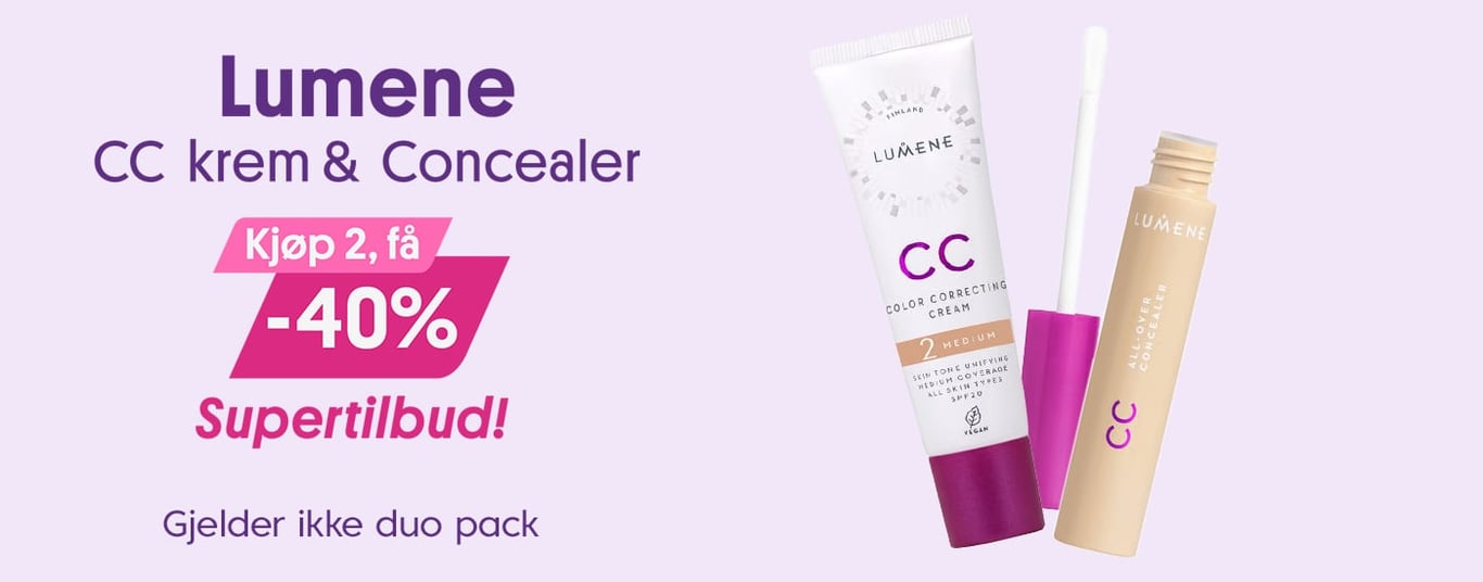 Lumene CC krem & Concealer Kjøp 2, få -40% Supertilbud (Gjelder ikke duo pack)