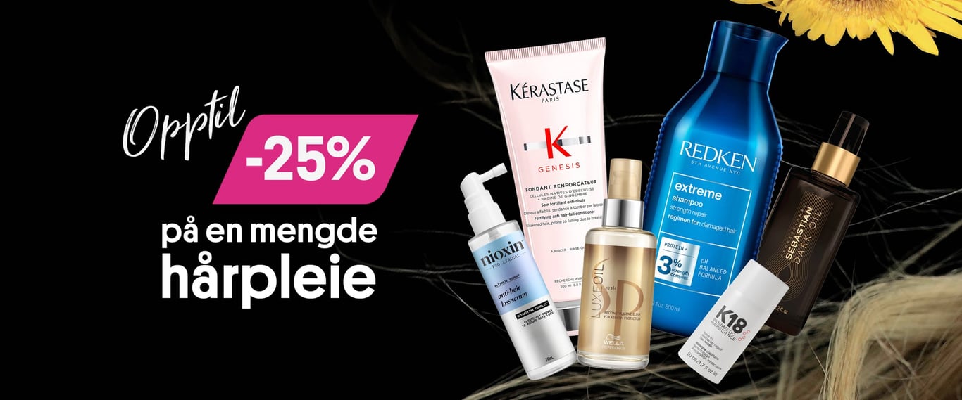 Opptil -25% på en mengde håroleie