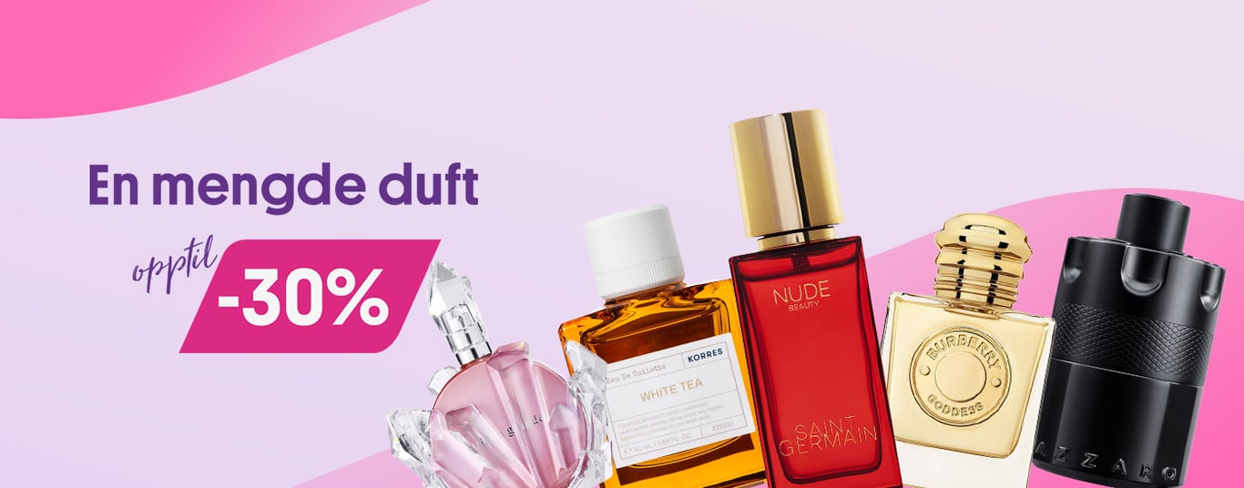 Opptil -30% på en mengde duft