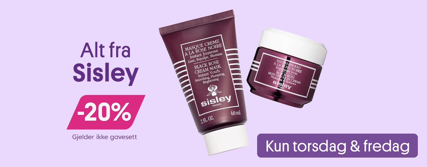 Alt fra Sisley -20% (gjelder ikke gavesett) Kun torsdag og fredag uke 38