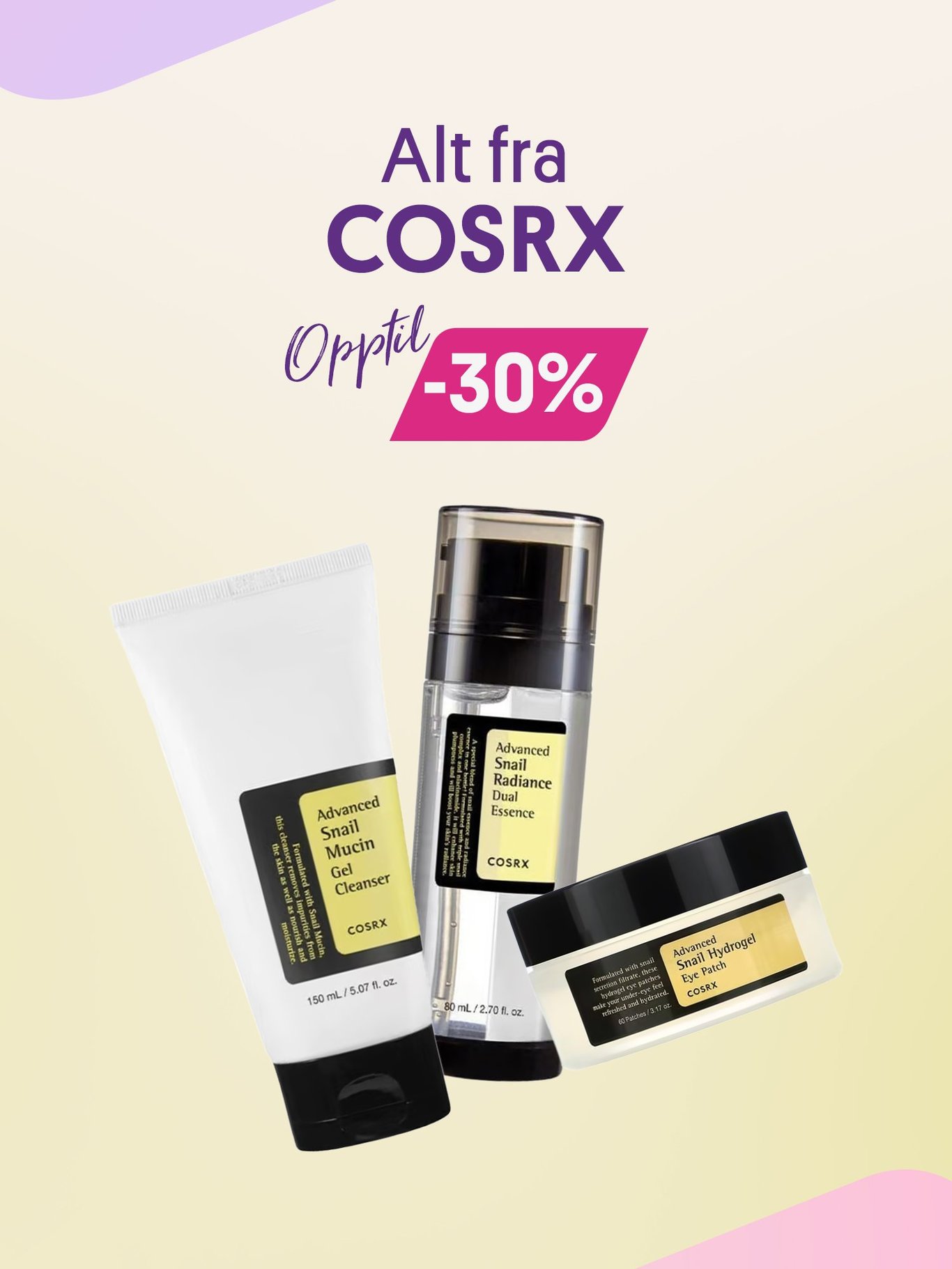 Alt fra COSRX opptil -30%