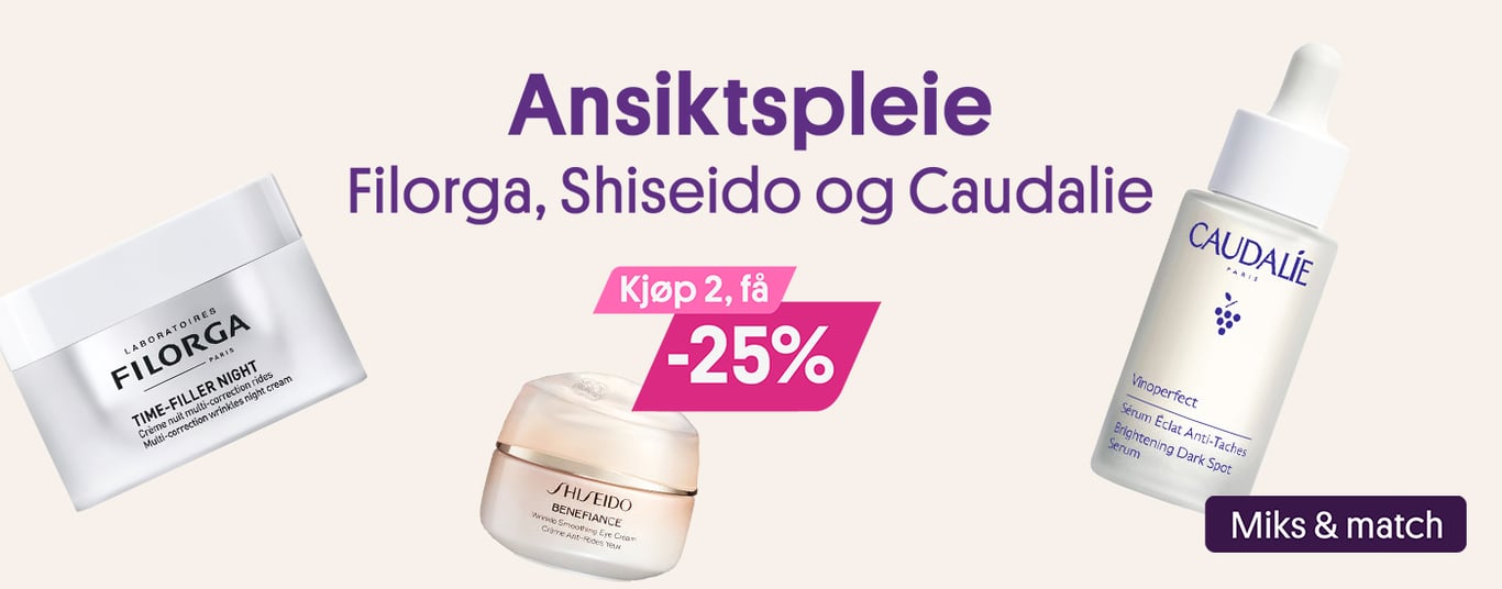 Ansiktspleie Filorga, Shiseido & Caudalie - kjøp 2, få -25%