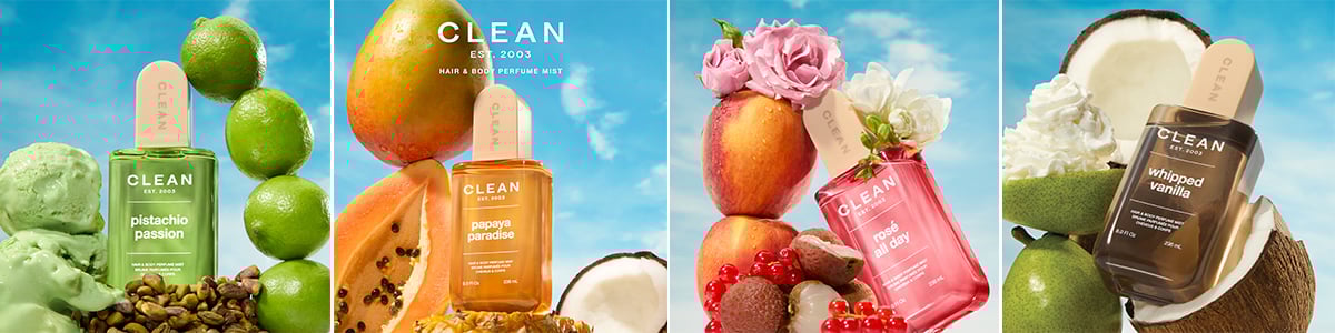 CLEAN Banner: EST 2003 Hair & Body perfume mist