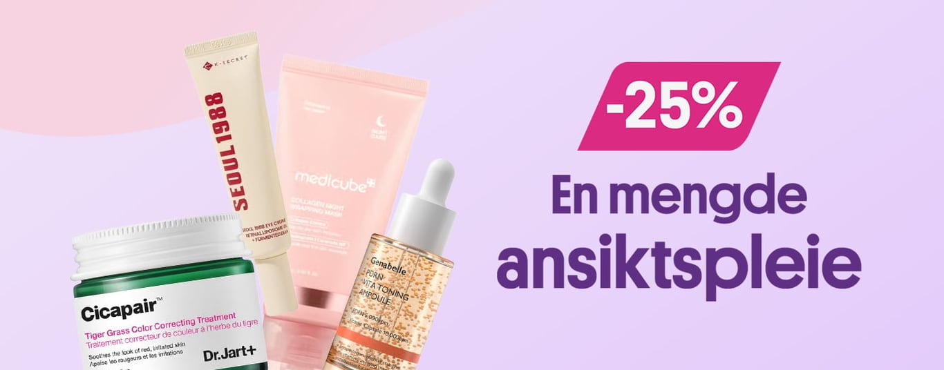 -25% en mengde ansiktspleie