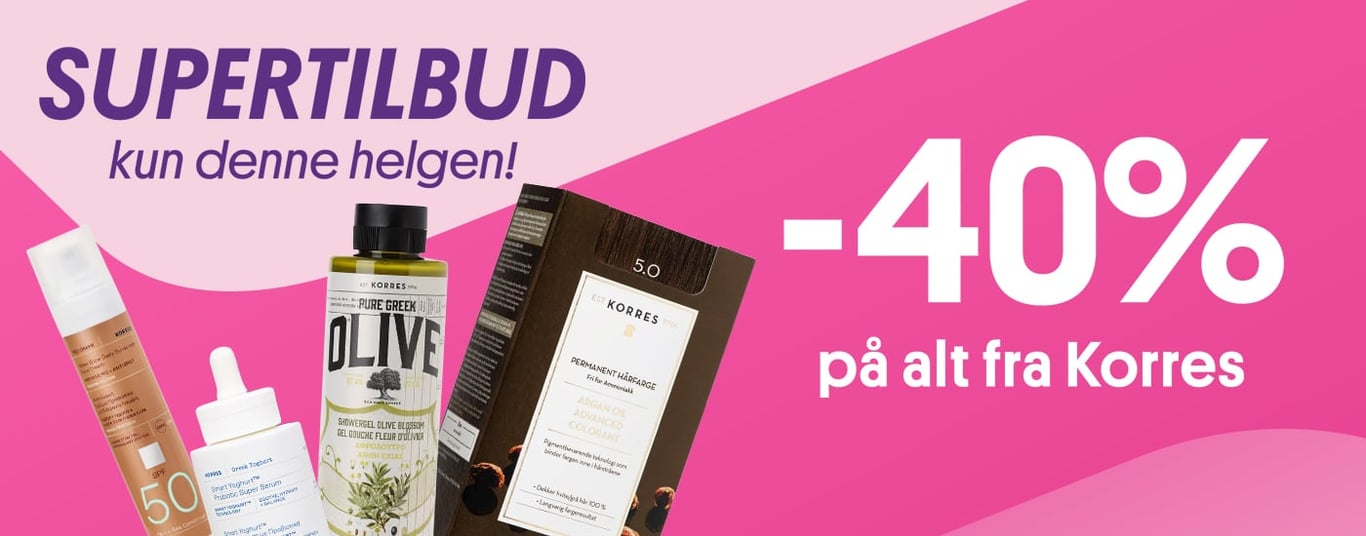 SUPERTILBUD kun denne helgen! -40% på alt fra Korres