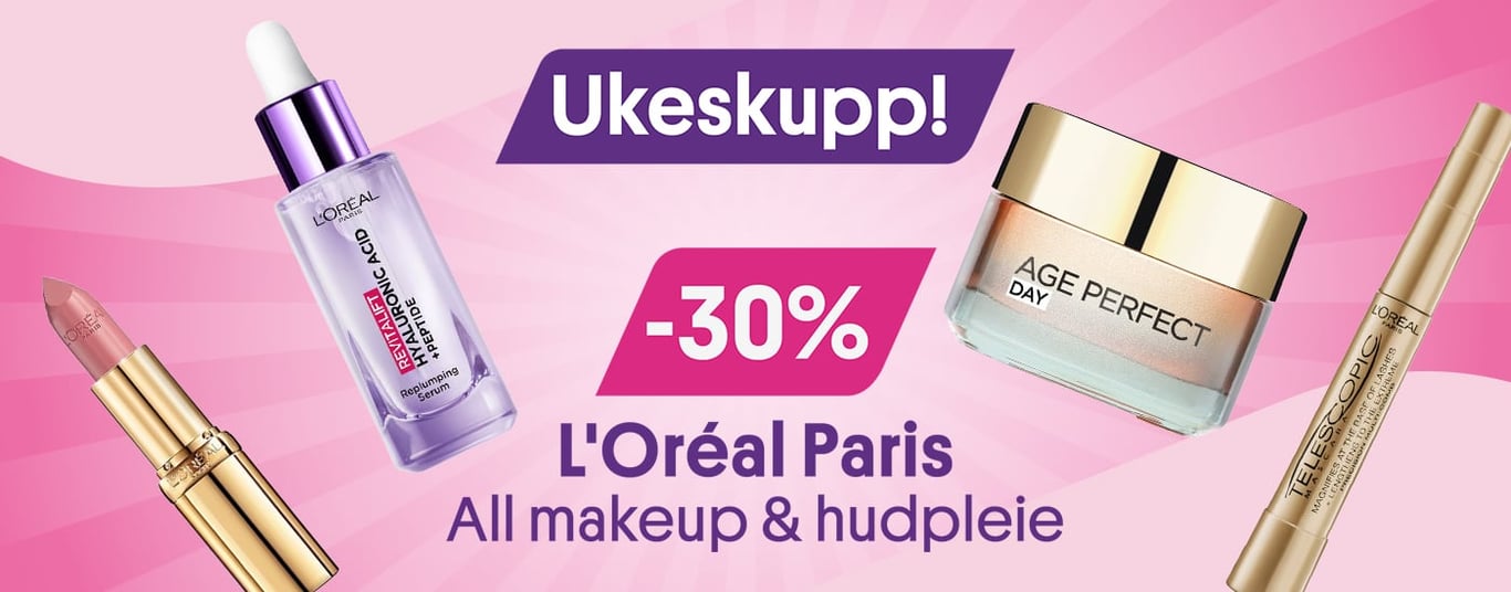 Ukeskupp! L'Oreal Paris -30% All makeup & hudpleie