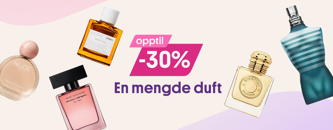 Opptil -30% på en mengde duft