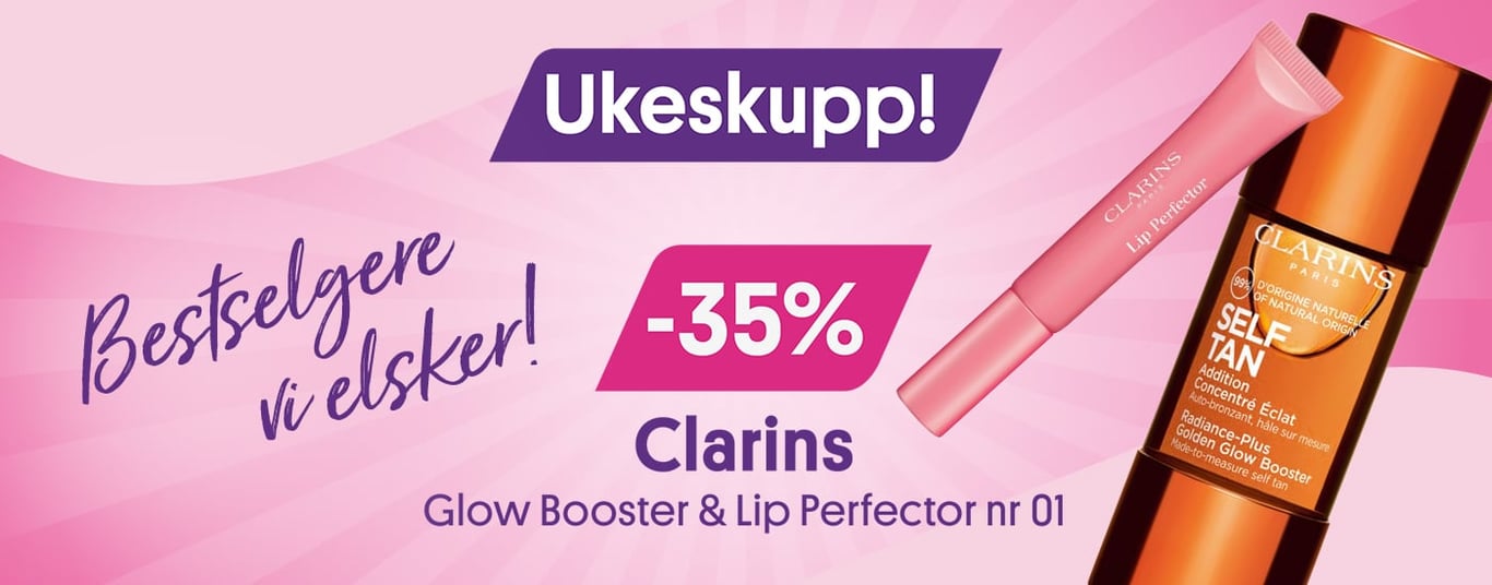 Ukeskupp - bestselgere vi elsker! Clarins Glow booster & lip perfector nr 01