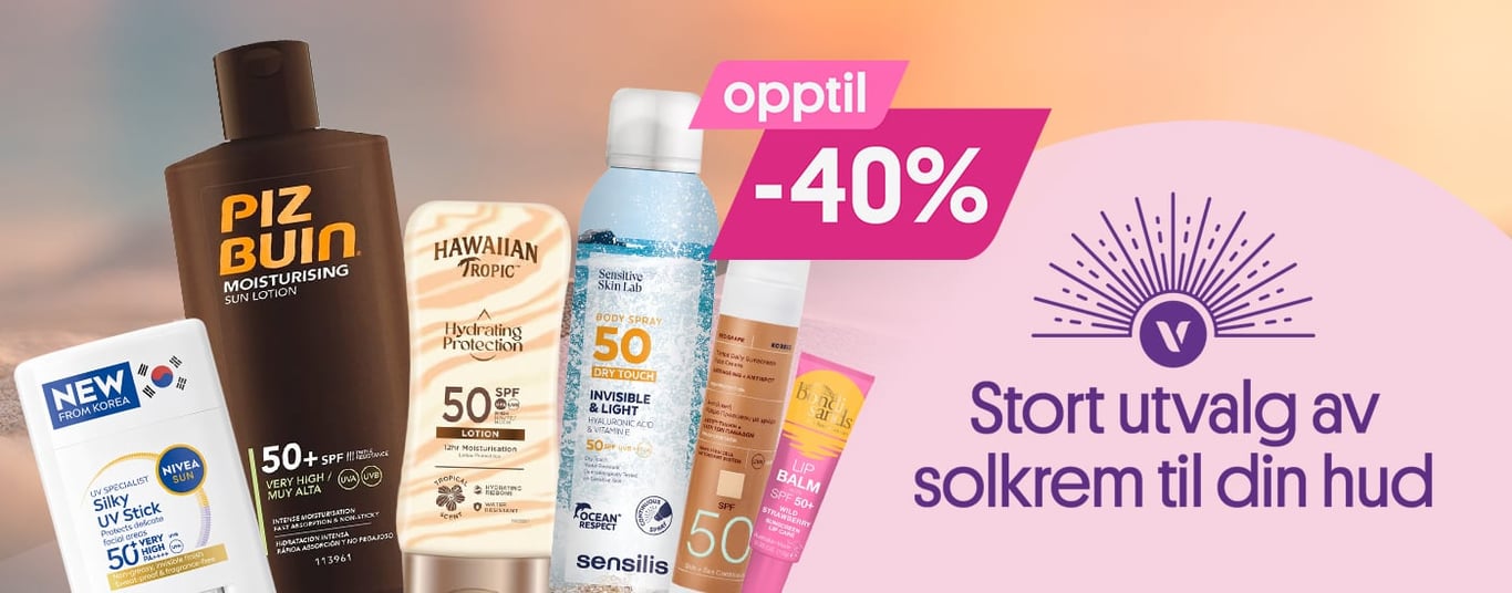 Opptil -40% Stort utvalg av solkrem til din hud