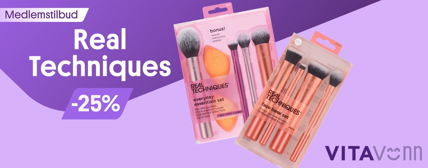 VITA Venn tilbud! 25% på alt fra Real Techniques 