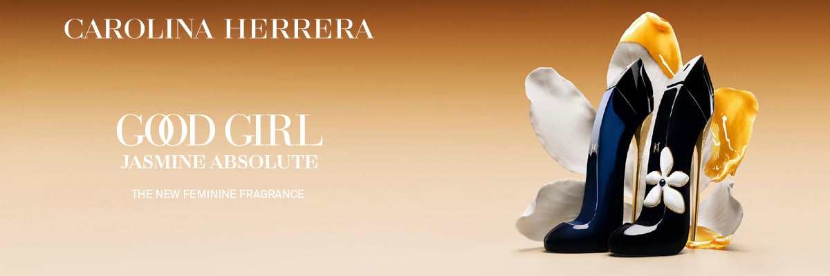 Carolina Herrara New York (Bilde av parfyme-flakonger som er formet som en blå og en rosa sko)