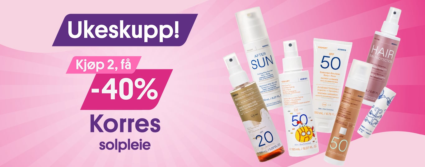 Ukeskupp! Kjøp 2, få -40% Korres solpleie