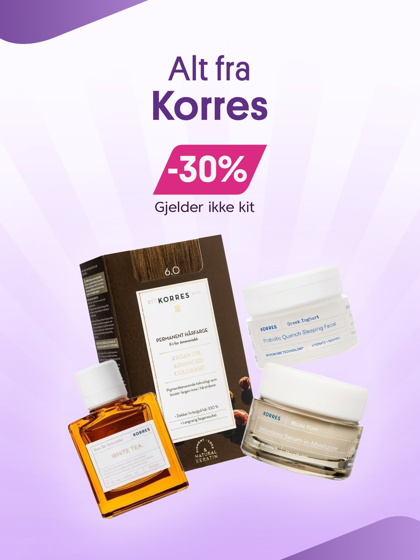 Alt fra Korres 30%