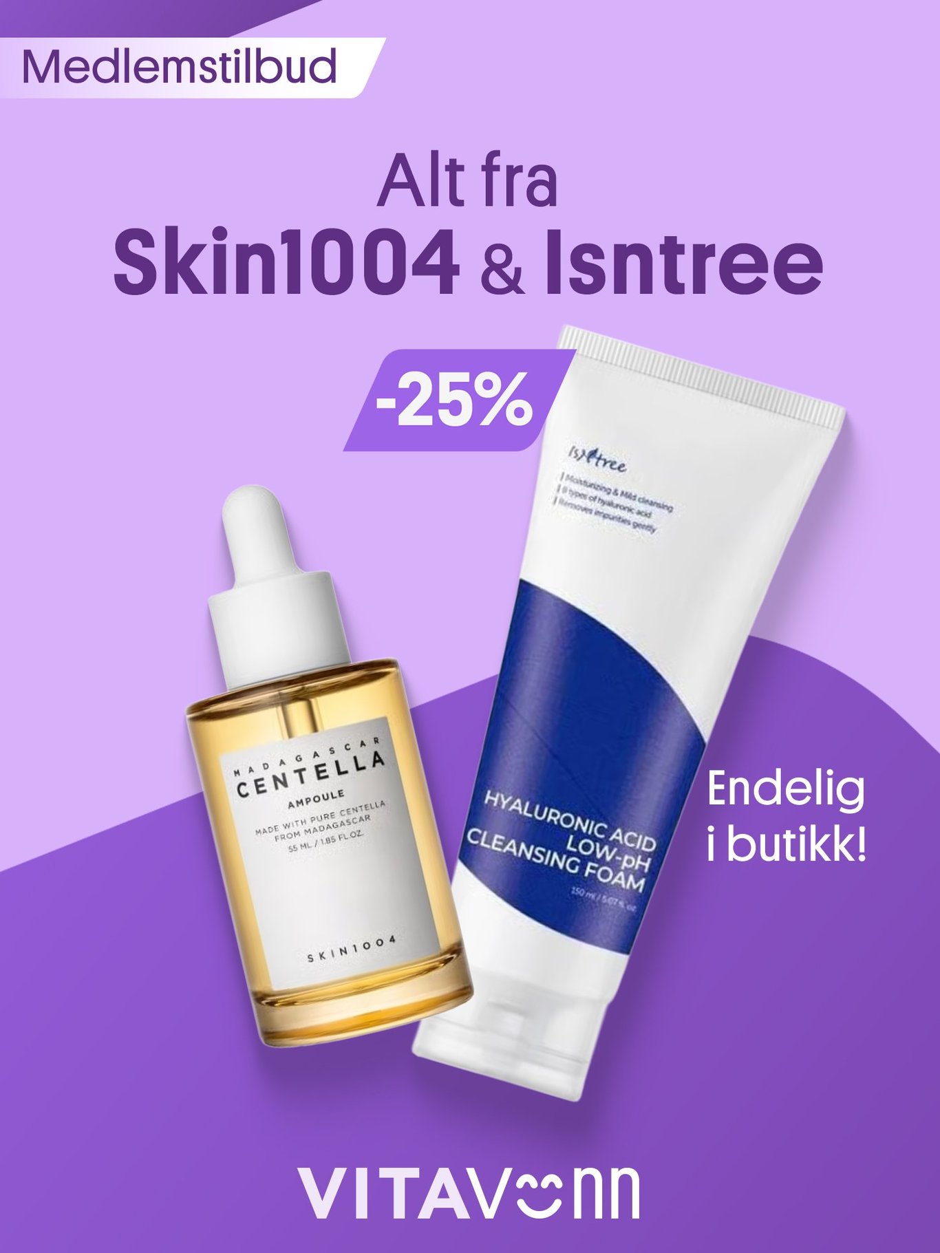 -25% på alt fra Skin1004 og Isntree