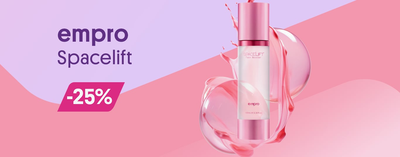 Spacelift by Empro. Facebooster, Umiddelbar løftende effekt. 10 unike fordeler. Klinisk bevist effekt.
