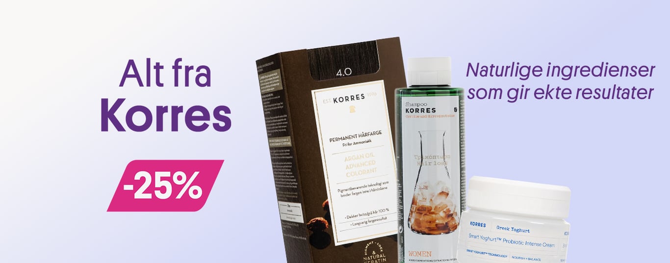 Alt fra Korres -25% Naturlige ingredienser som gir ekte resultater