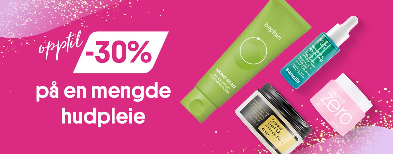 Opptil 30% på en menge hudpleie
