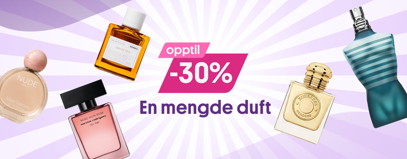 Opptil -30% en mengde duft