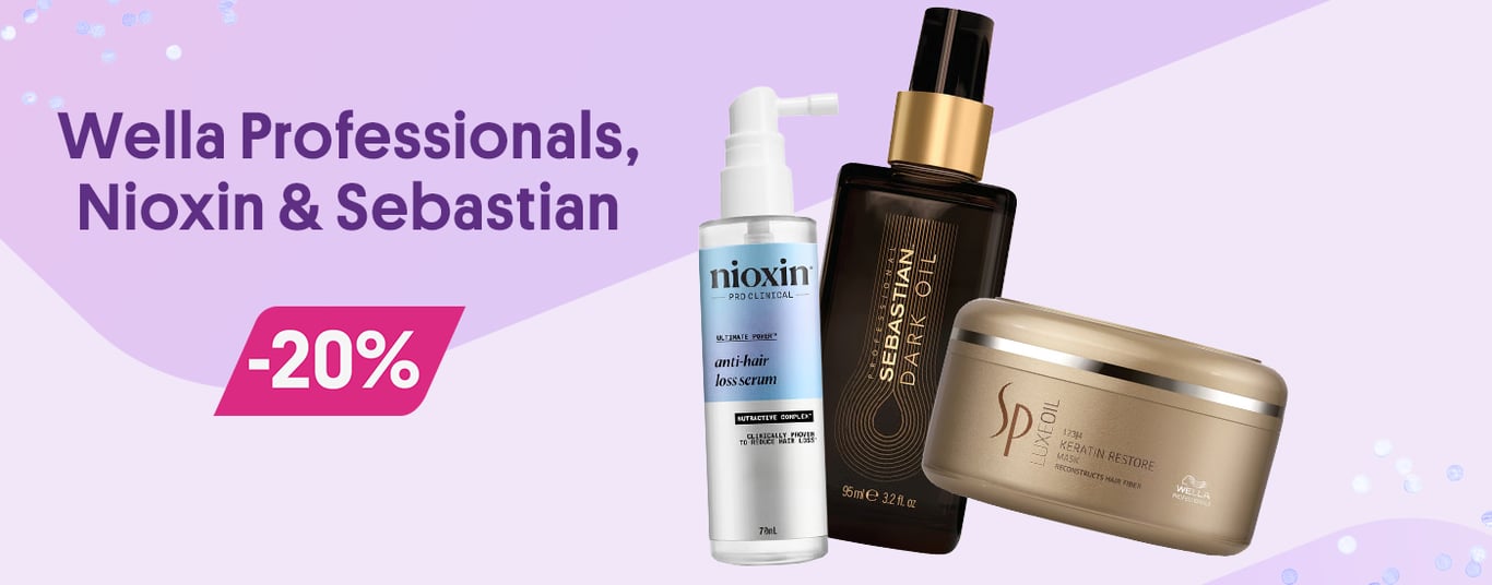 -20% på Wella professionals, Sebastian og Nioxin