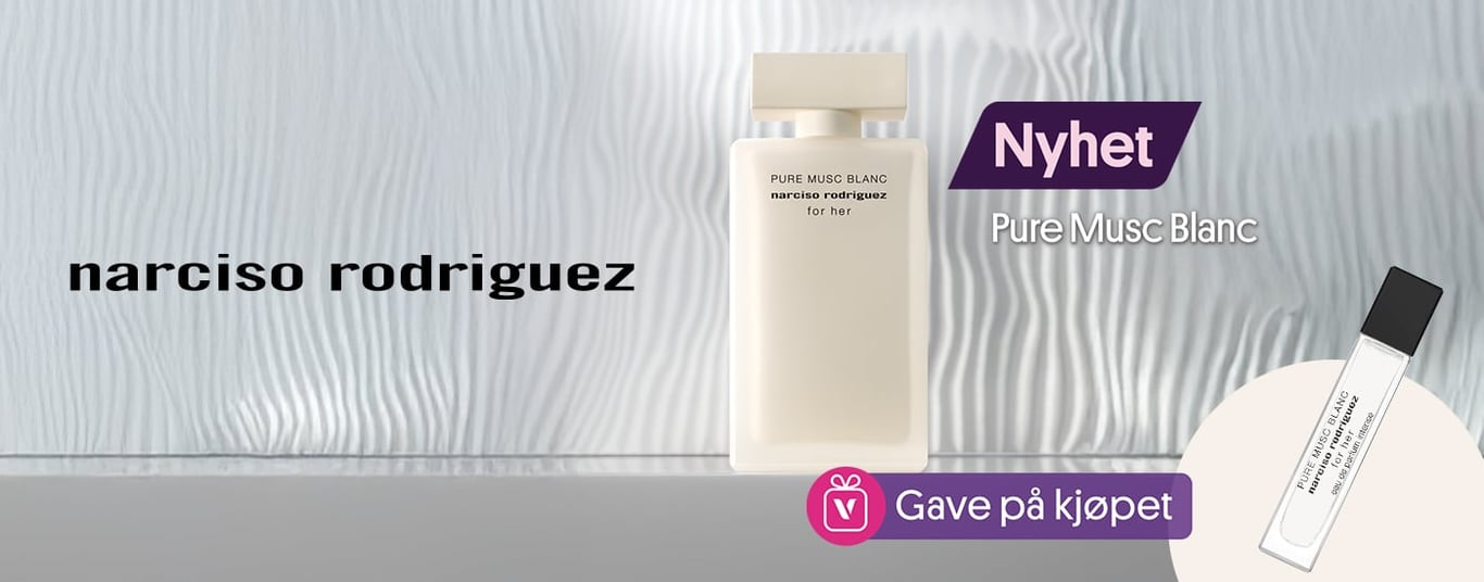 Nyhet! Narciso Rodriguez For Her Pure Musc Blanc + For Him Musc Santal Gave ved kjøp