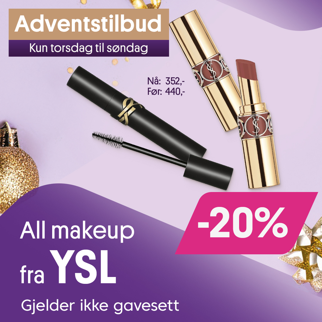 Adventstilbud -20% på YSL Makeup kun fra torsdag 14.12 til søndag 17.12
