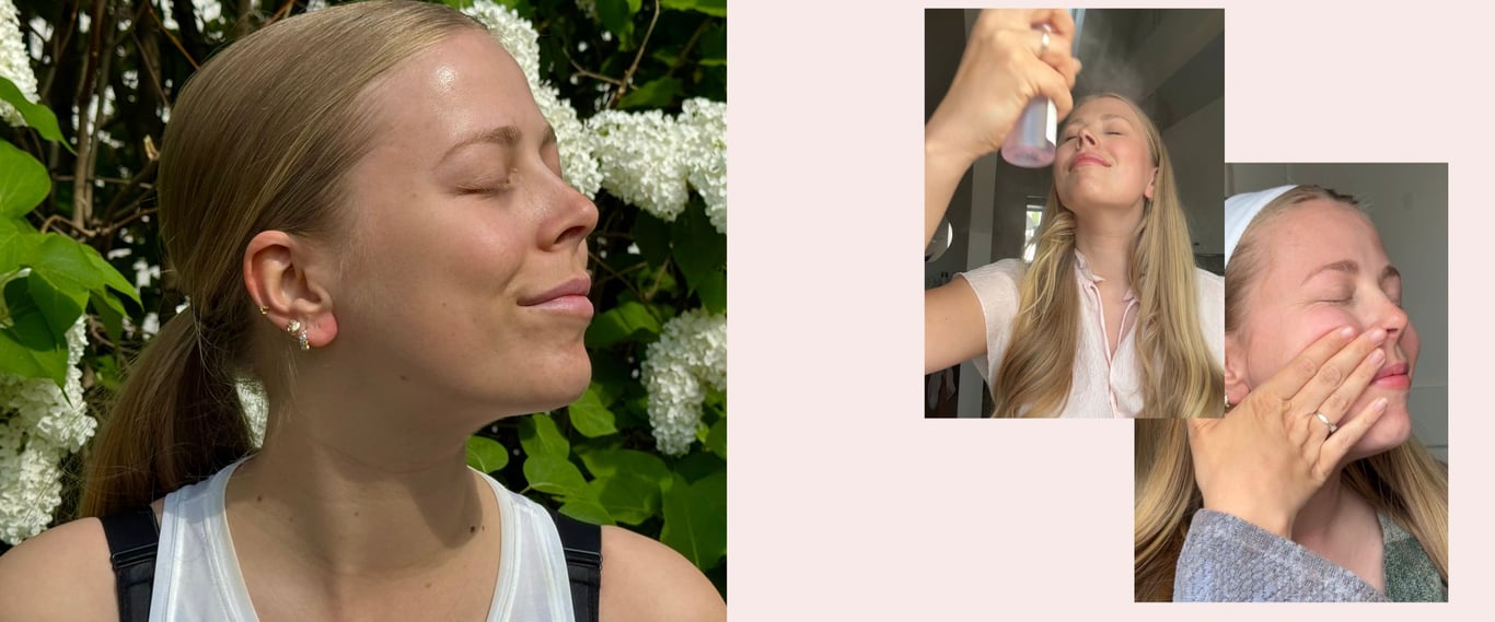 Før og etter hudpleierutine