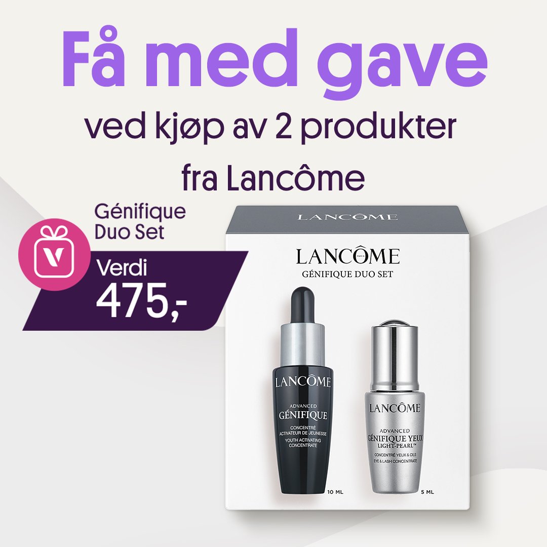 GWP: Få med gave ved kjøp av 2 produkter fra Lancome; Genifique duo sett til en verdi av 475