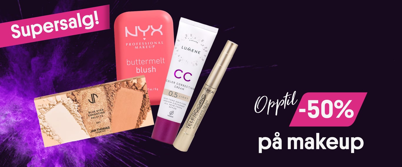 En mengde makeup opptil 50%