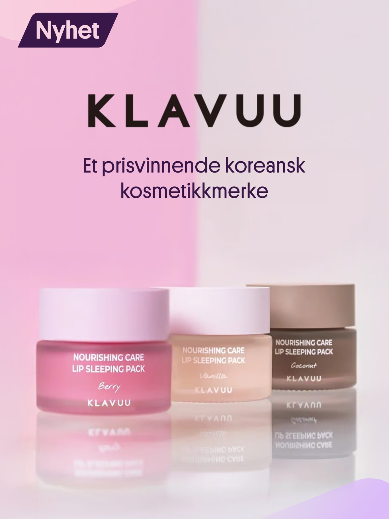 Leppemasker i krukke; Rosa, lilla og brun fra Kalvuu