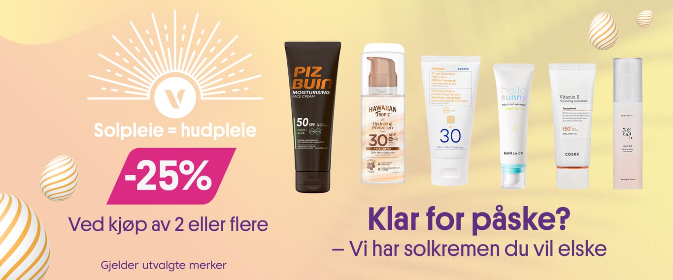Solpleie = hudpleie. -25% ve kjøp av 2 eller flere. Gjelde utvalgte merker