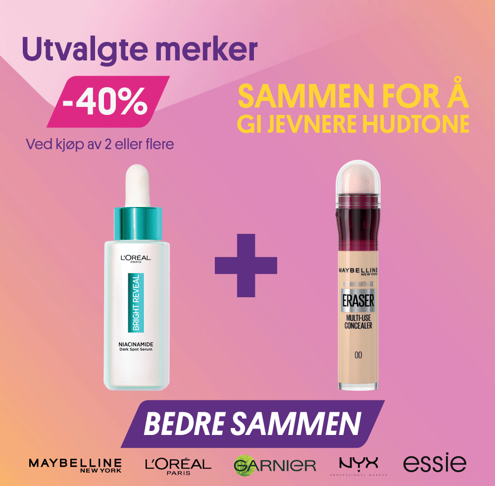 Utvalgte merker - Få 40% på kjøp av 2 eller flere merker fra L'real Paros, Maybelline, Garnier, Essie 