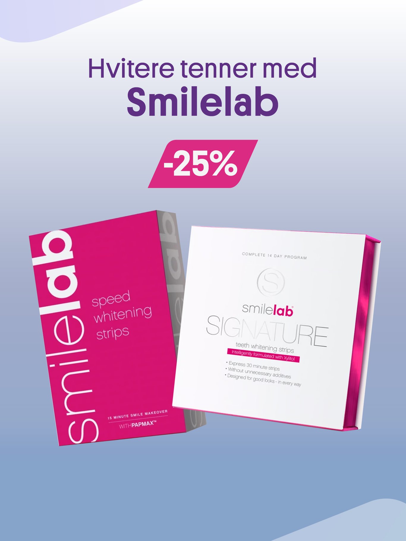 Hvitere tenner med smilelab - nå -25%