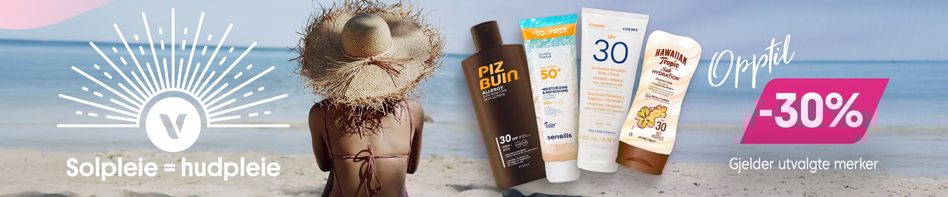 Solpleie = Hudpleie, Masse solkrem opptil -30%