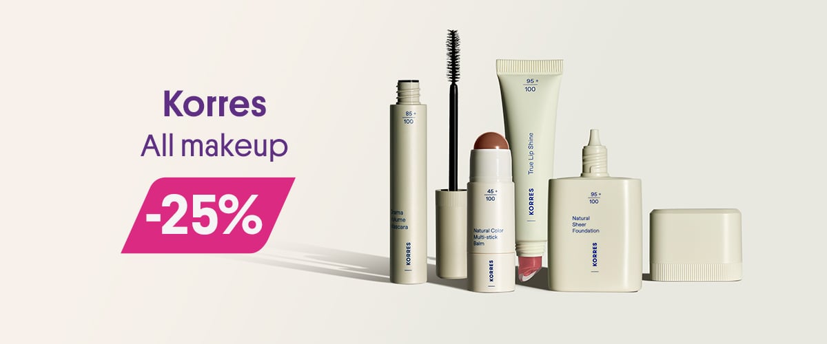 Korres Makeup - 25% - Bilde av mascara, krem blush og foundation fra Korres