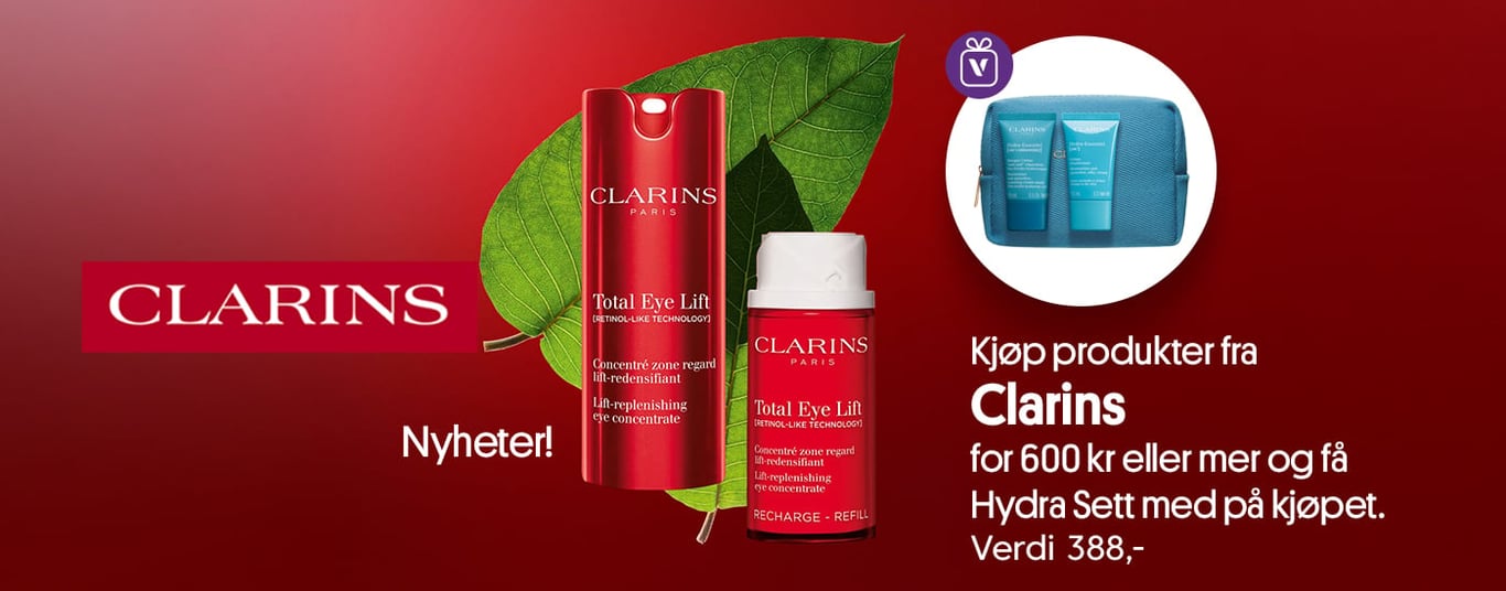 Få med gave (Hydra Kit) ved kjøp av Clarinsprodukter over 600 kr