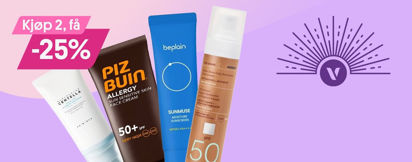 Kjøp 2 få -25% på masssevis av solkrem