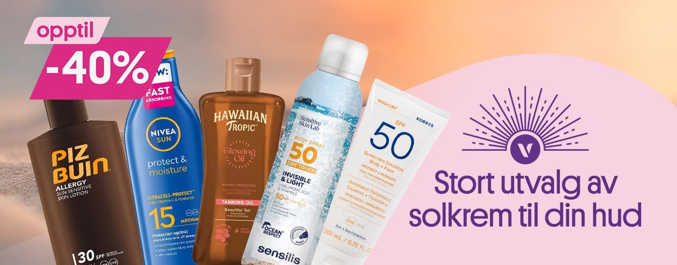 Solkrem opptil -40%