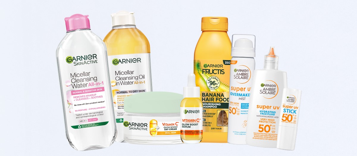 Garnier bilde av ulike produkter