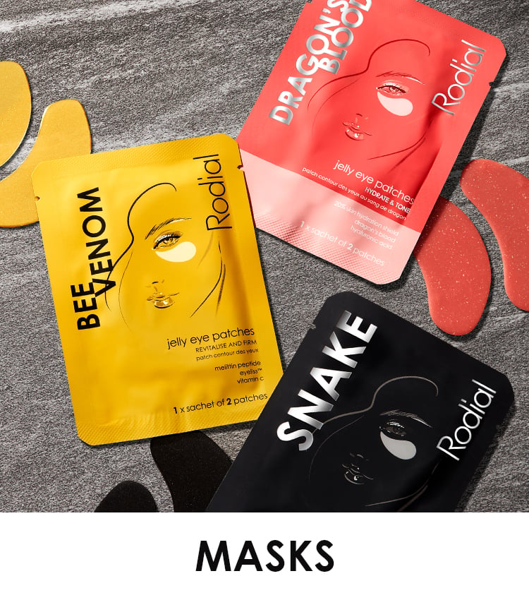 Menybilde av 3 ulike masker. Bildet er en direktelenke til kategori ansiktsmaske.