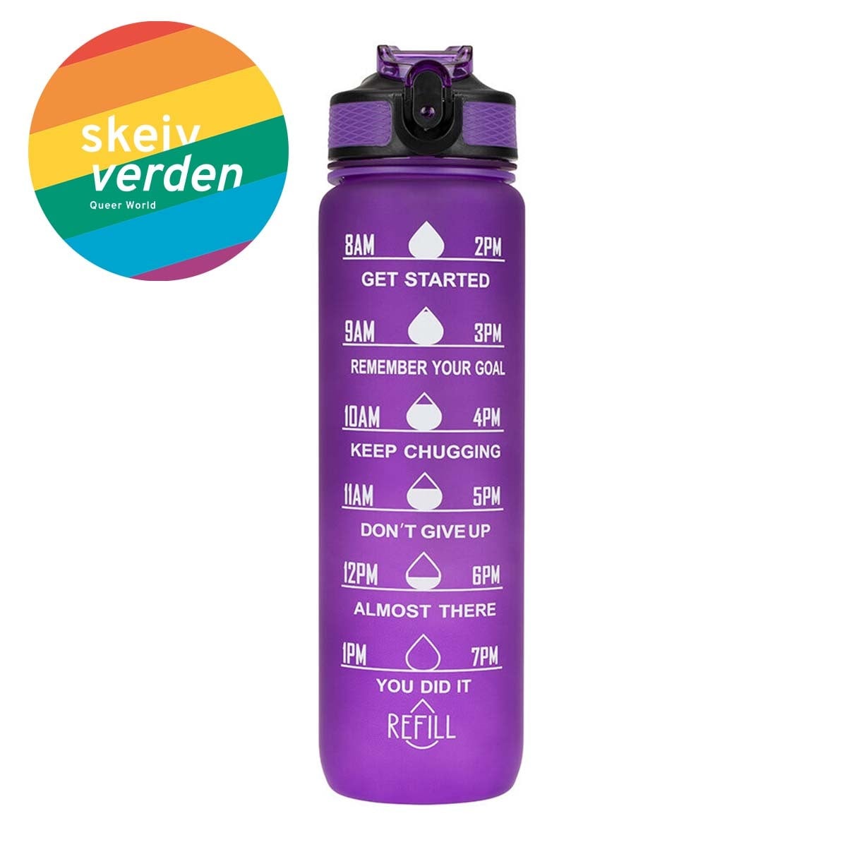 Motiverende Vannflaske Pride 900ml Vita no motiverende-vannflaske-pride-900ml-vita-no